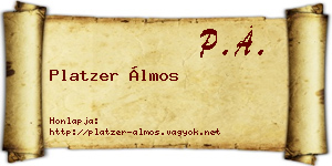 Platzer Álmos névjegykártya